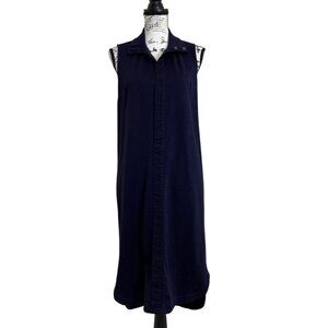 AG Adriano Goldschmied Women's Sleeveless Shirt Dress Size M Cotton Navy Blue